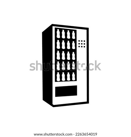 Vending machine drink bottle display vector logo design