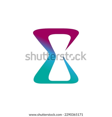 E letter sand watch sigma vector logo design