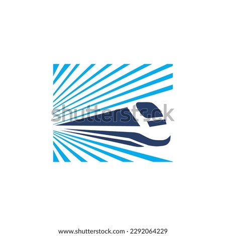 bullet train railway speed vector logo design