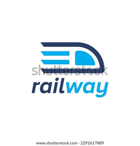 bullet train railway speed vector logo design