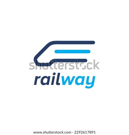 bullet train railway speed vector logo design