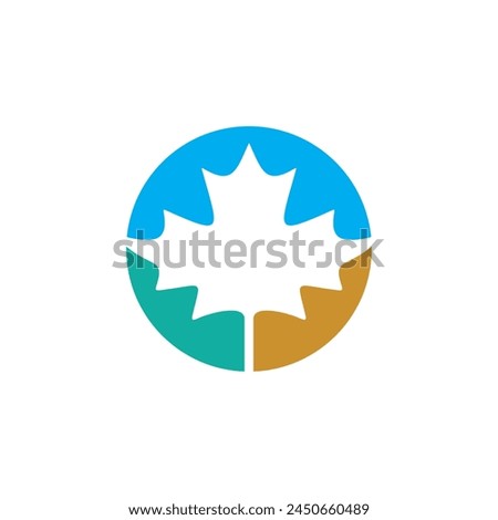 Maple leaf nature vector logo design