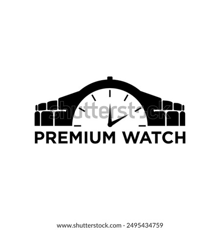 modern stylish wristwatch vector logo design