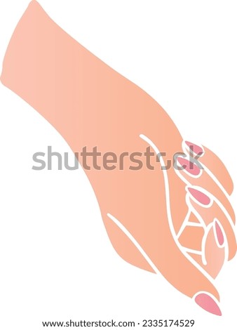 Female hand with elegant manicure as logo si print