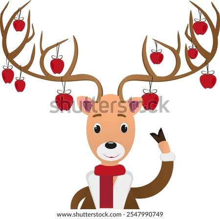 New Year's deer with apples on its horns