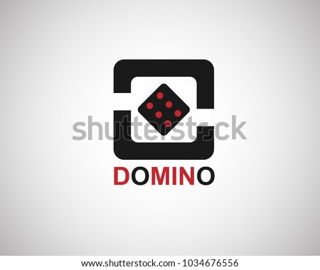 domino logo or dice with a simple flat style