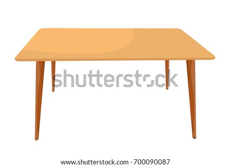Vector table with four legs light brown