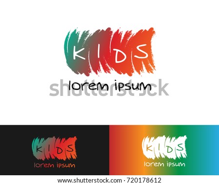 logo design of kids' tempalte with colored paint color