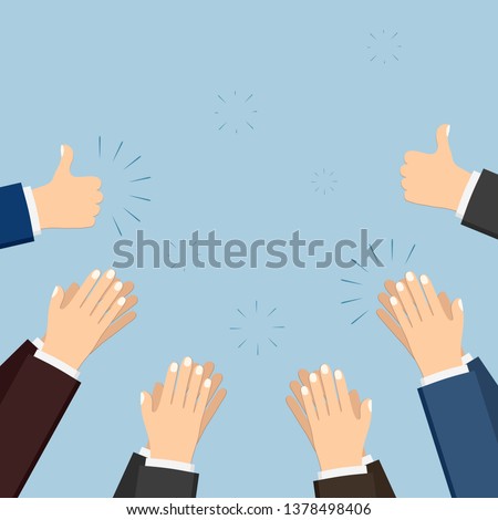 Human hands clapping. applauding hands. vector illustration in flat style.