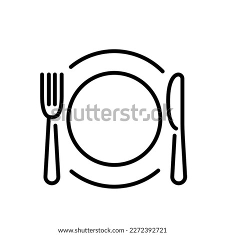 Plate, knife and fork icon illustration
