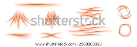 Set of red arrows showing warm air heater direction. Isolated on transparent background element