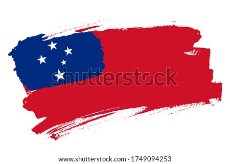 Flag of the Independent State of Samoa. Samoa banner brush concept. Horizontal vector Illustration isolated on white background.