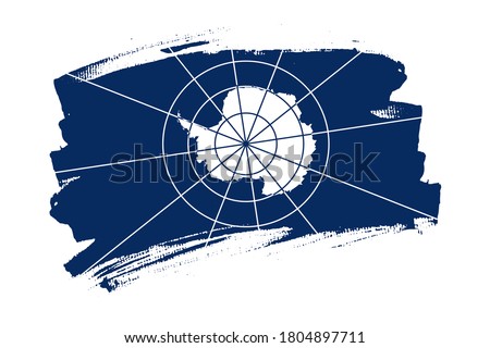 Flag of the Antarctic Treaty System. Antarctica banner brush concept. Horizontal vector Illustration isolated on white background.  