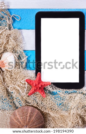 Summer Background With Digital Tablet As Copy Space