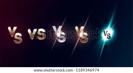 Set of versus logo vs letters for sports and fight competition. MMA, UFS, Battle, vs match, game concept competitive vs. eps 10 Vector illustration Stok fotoğraf © 