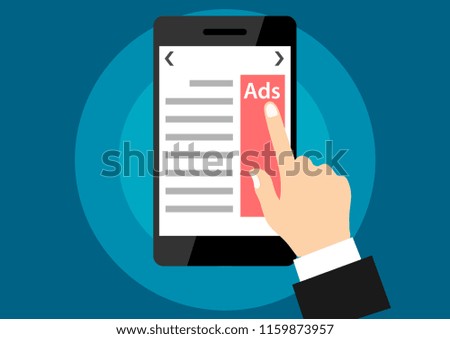 illustration of advertise click from smartphone website