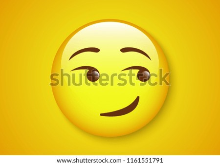 vector design of smirk face expression