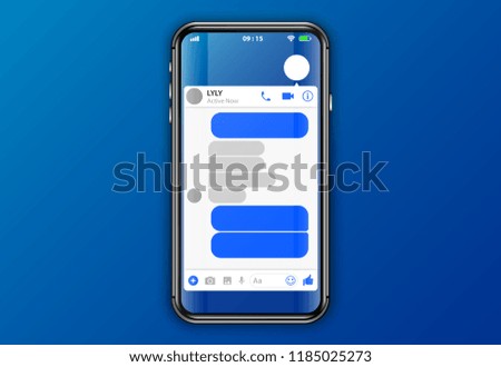 facebook messenger. mobile application interface 