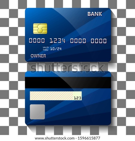 blue stripe elegant credit card. background template banking card design. vector illustration