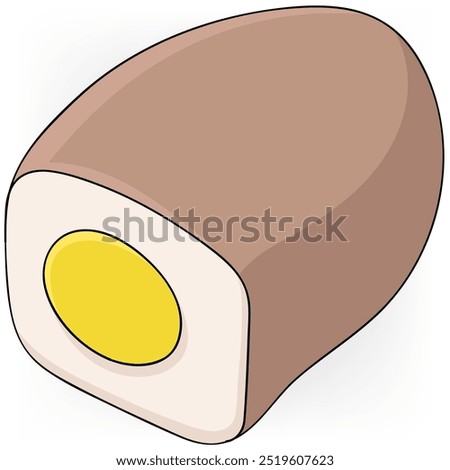 cartoon illustration doodle image object icon, toast with egg filling