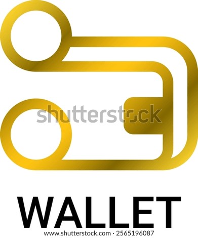 A sleek gold wallet logo featuring minimalist shapes and a polished gradient, conveying professionalism and financial trust