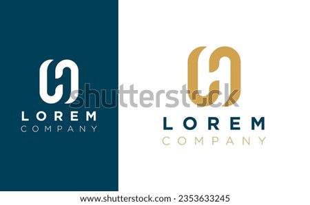 Brand Identity mockup with corporate logo for your unique company. Elegant symbol with visual template. Letter H logotype with negative space design.