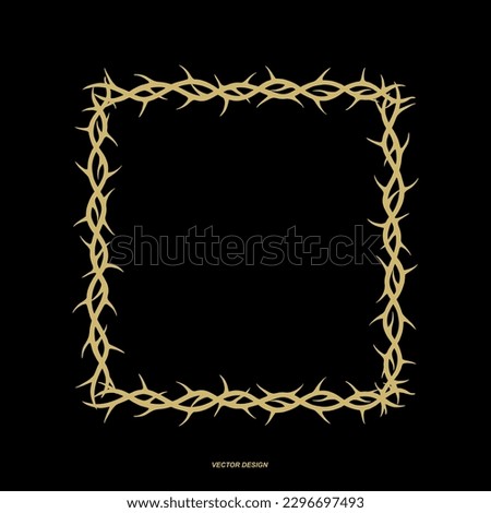 Frame of thorns. thorny plant vector. Crown of thorns. Great graphic element for your tattoo, poster, logo design.