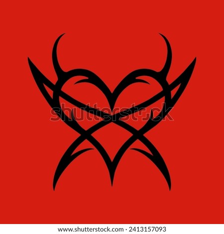 Heart Pentagram Inverted Heartagram Sign, Symbol of love and hate, pentagram and ritual circle. emblems and sigil occult symbols.