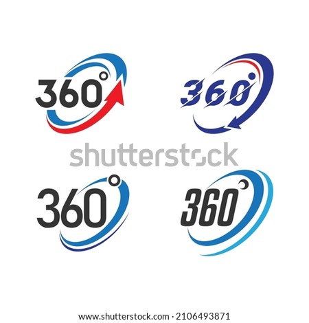 360 view logo icon vector flat design