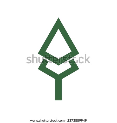 Cedar tree logo icon flat design template