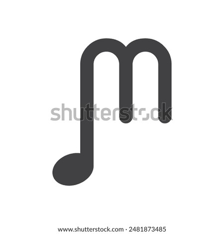 Note music with initial letter logo design