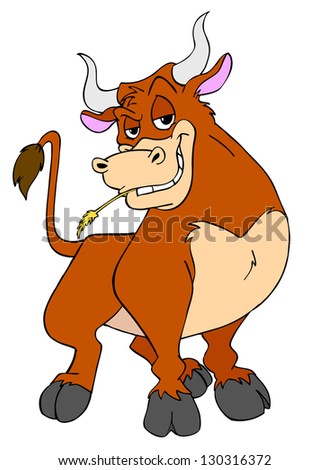 Hand Drawn Cartoon Bull/ Strong Bull Stock Photo 130316372 : Shutterstock