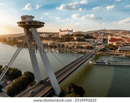 Similar – Image, Stock Photo Castle on the waterfront at sunrise