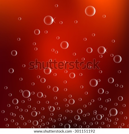 Abstract red texture with a bubbles. Vector illustration