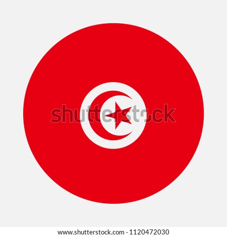 Tunisia Flag, Vector image and icon