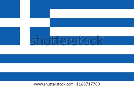 Greece Flag, Vector image and icon