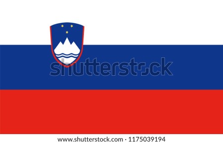 Slovenia Flag, Vector image and icon