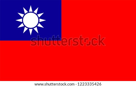 Taiwan Flag, Vector image and icon