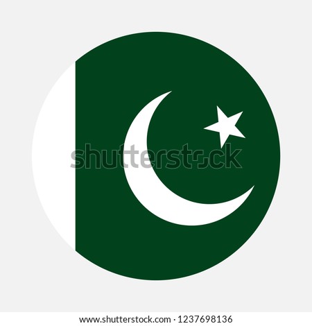 Pakistan flag circle, Vector image and icon
