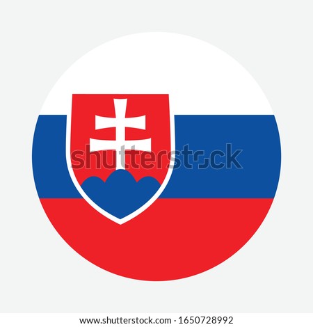 Slovakia flag circle, Vector image and icon
