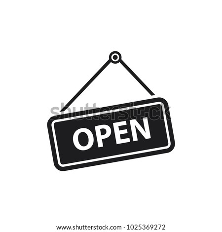 open sign vector icon, welcoming shop visitor
