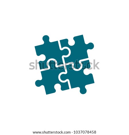 best puzzle icon in trendy flat design