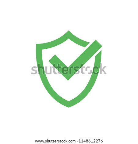 check mark with shield icon vector logo template 