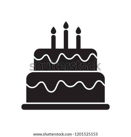 birthday cake icon in trendy flat design 