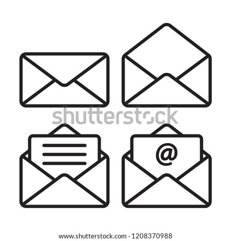 envelope icon in trendy flat design 