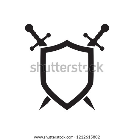 shield icon in trendy flat design 