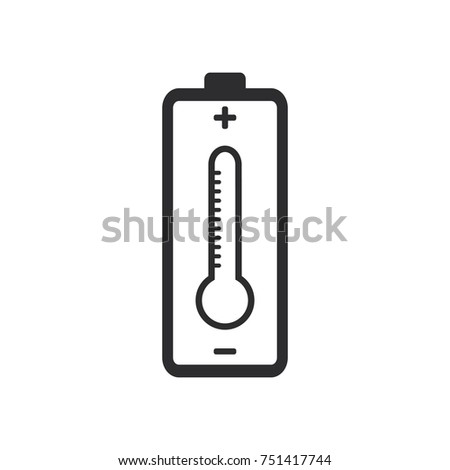 battery vector icon conception with thermometer icon 