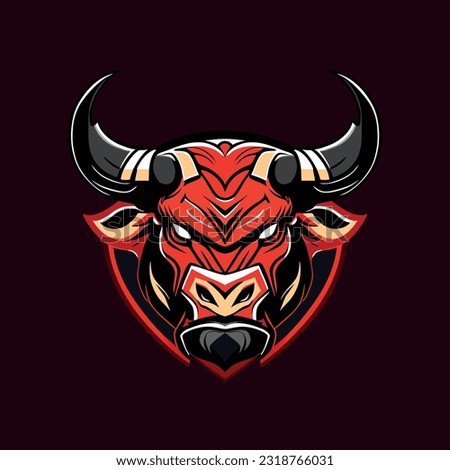 Mad Bull head mascot esport logo. Character for sport and gaming logo concept.