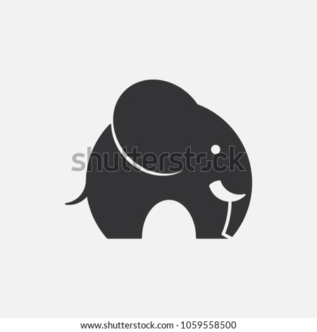 Elephant. Naive vector icon