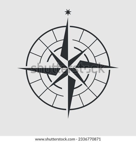 Wind rose with the North star